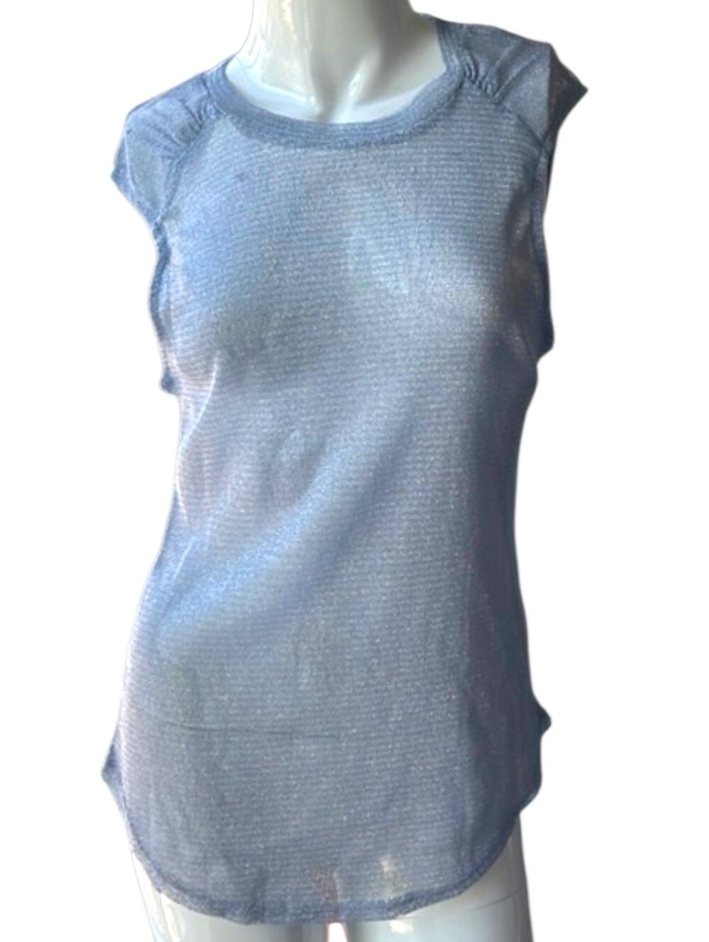 Free People Ladies After Party Mesh Cami Silver Sz L